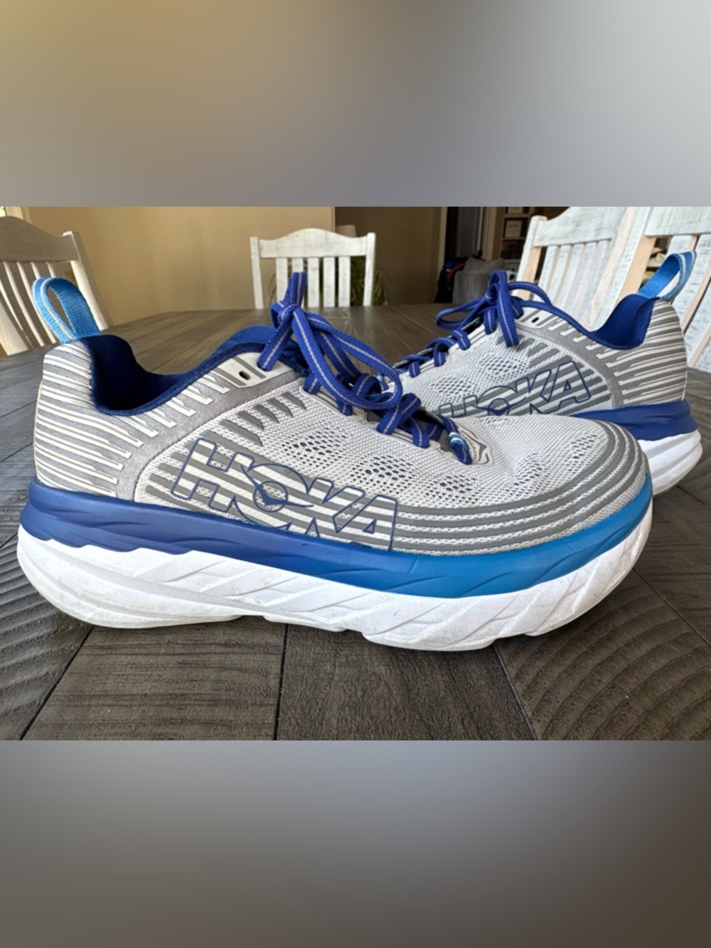 Hoka One One Bondi 6 Vapor Blue/Frost Grey Running Shoes Men’s Size 7 - Picture 8 of 14